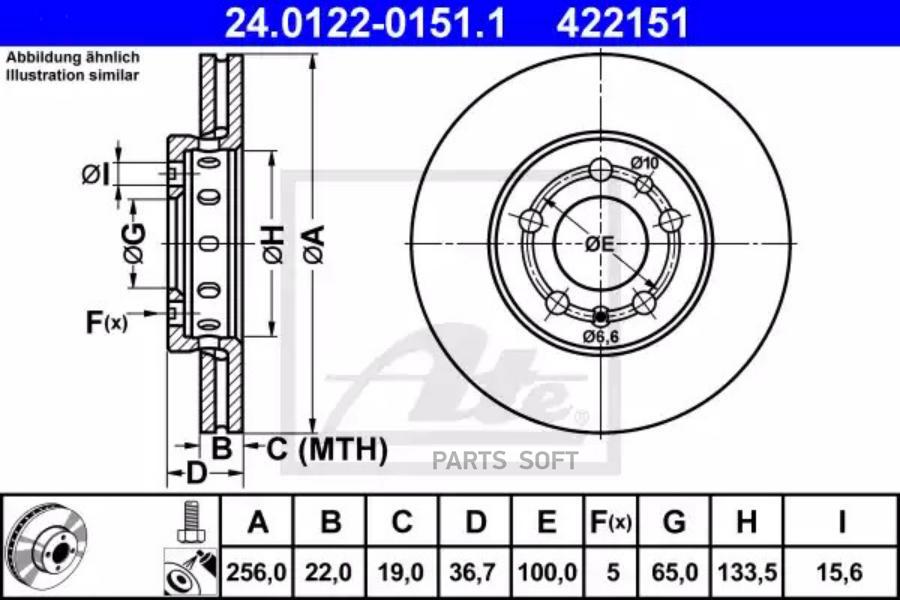 

Диск Торм.Пер.Vw Golf Iv,Bora/Audi A2,A3/Skoda Octavia,Fabia Ate арт. 24.0122-0151.1