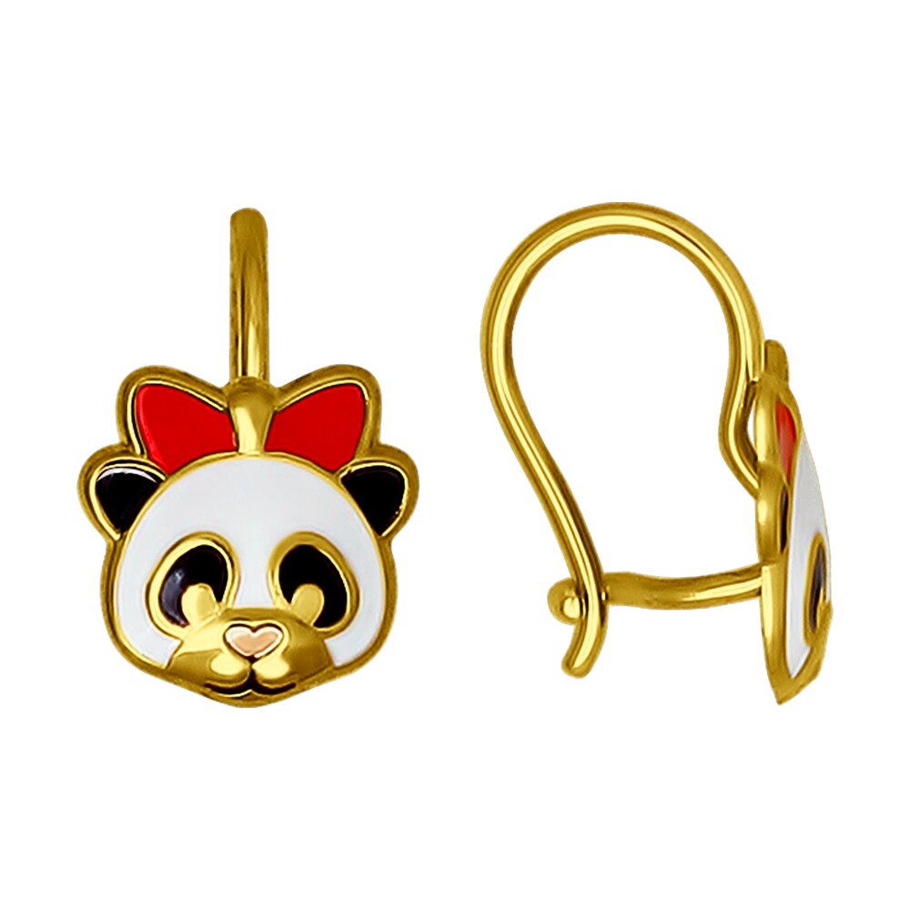 

Серьги из желтого золота SOKOLOV 027352-2, эмаль, 027352-2