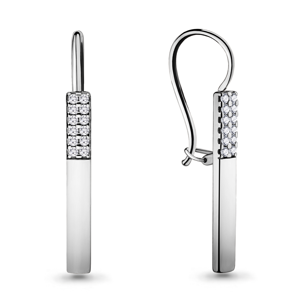 

Серьги из серебра с фианитом Aquamarine 46700А_925_р, 46700А_925_р