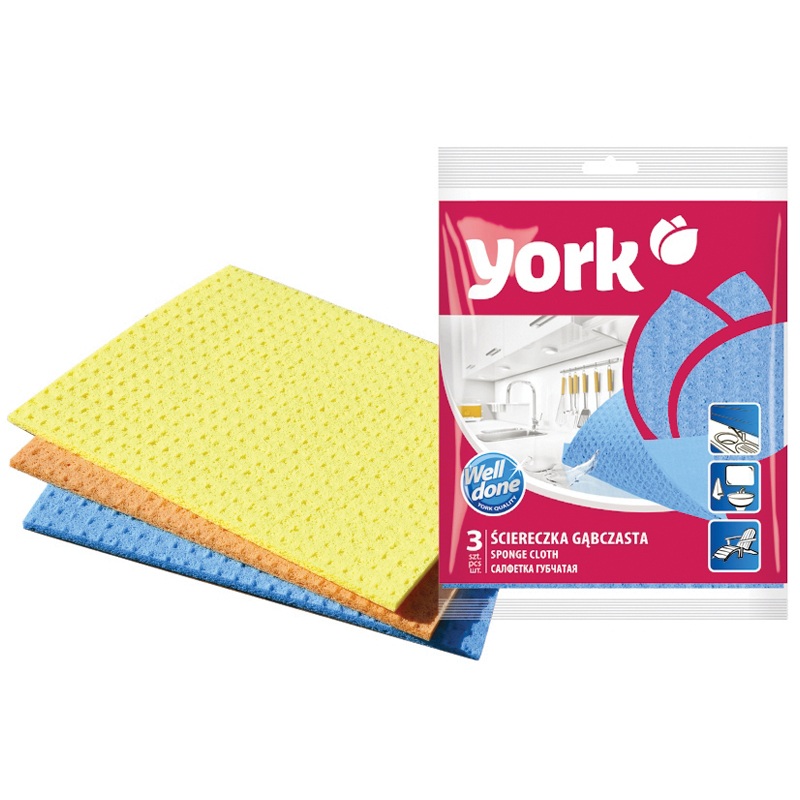 

Салфетки YORK губчатые 17,5*15,5см 3шт