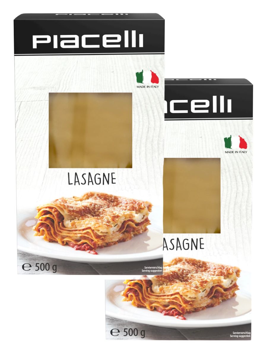 фото Макароны piacelli lasagne лазанья, 2 шт по 500 г