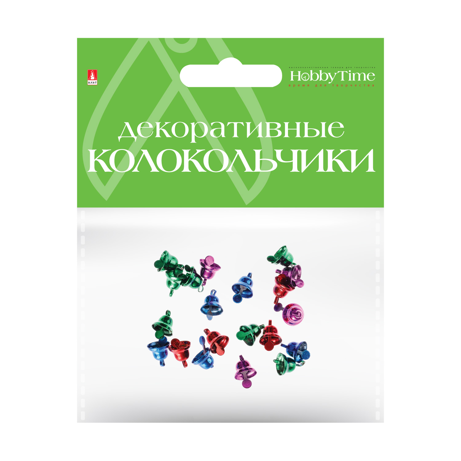 фото Колокольчики. набор №14, цветные, диаметр 10 мм 4 цвета hobbytime