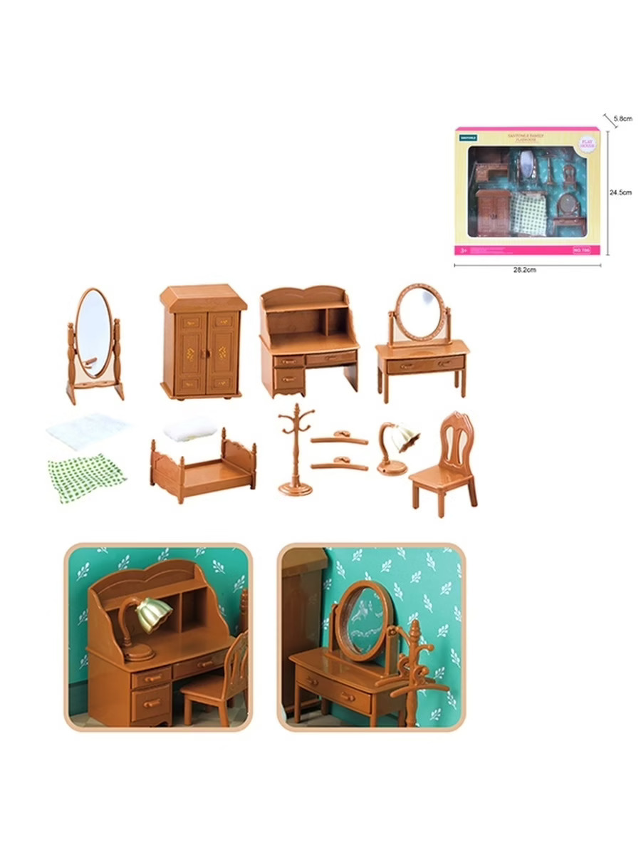 Игрушки ВанГогВоМне Комплект мебели для игрового домика, Спальня