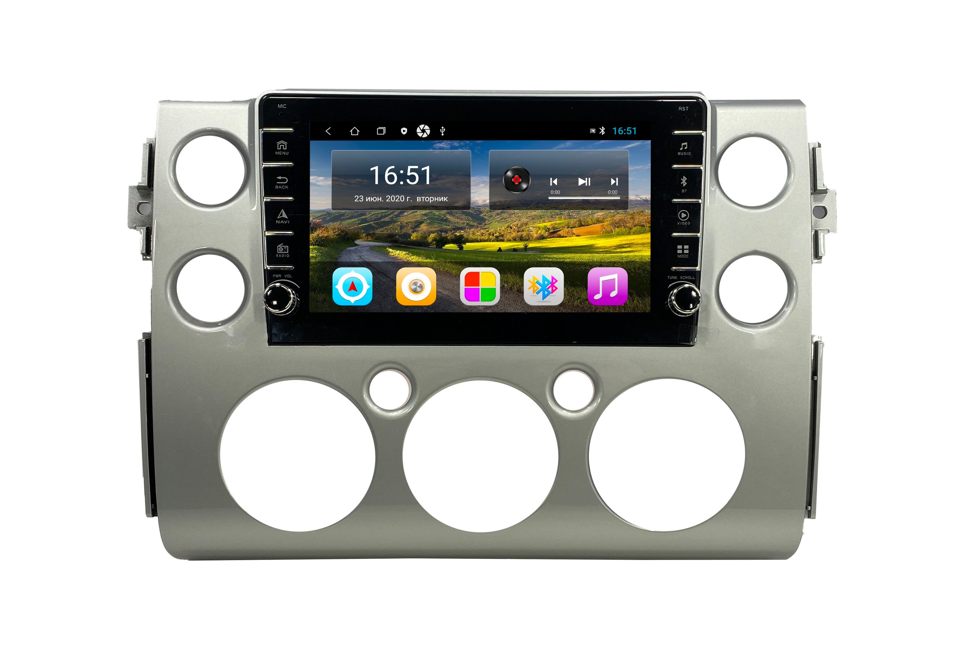 Автомагнитола ANDROID Toyota FJ Cruiser 2006-2020, Android 12, 2/16GB, с крутилками / Муль