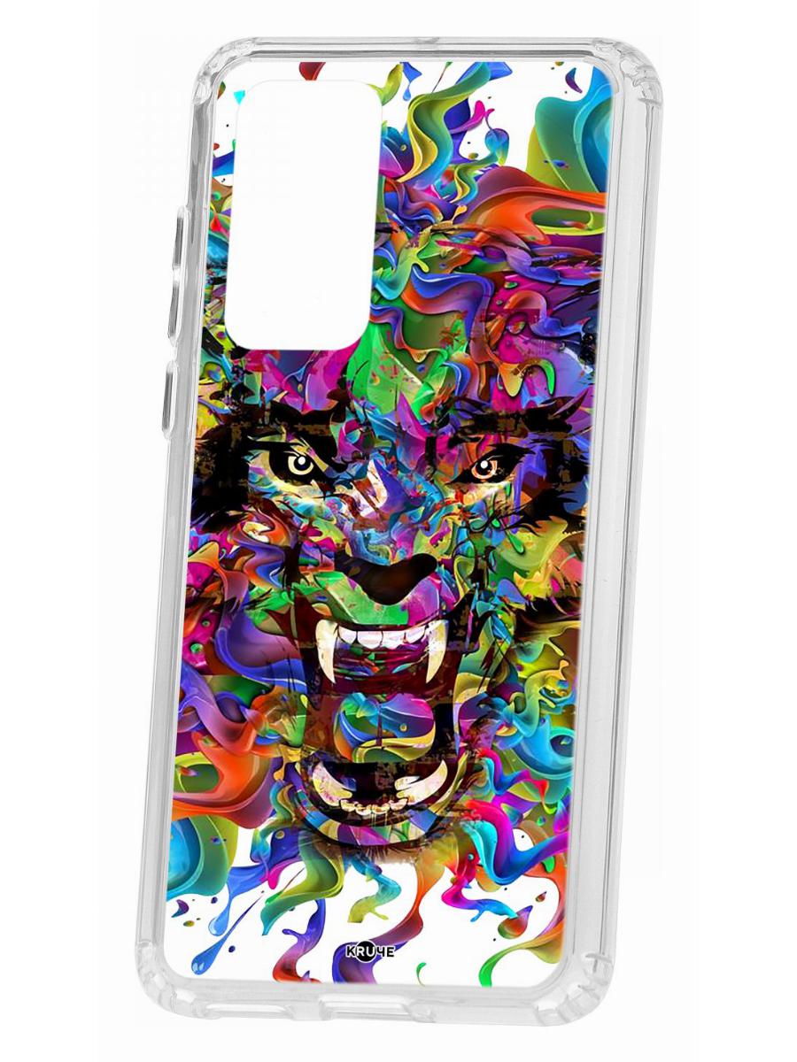 фото Чехол для huawei p40 kruche print colored beast кruче