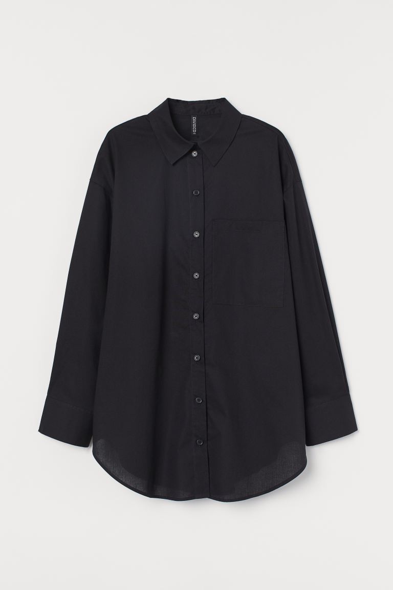 

Рубашка женская H&M 0909093004 черная M (доставка из-за рубежа), 0909093004