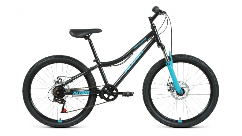 фото Велосипед altair mtb ht 24 2.0 disc 2021 12" черный/бирюзовый