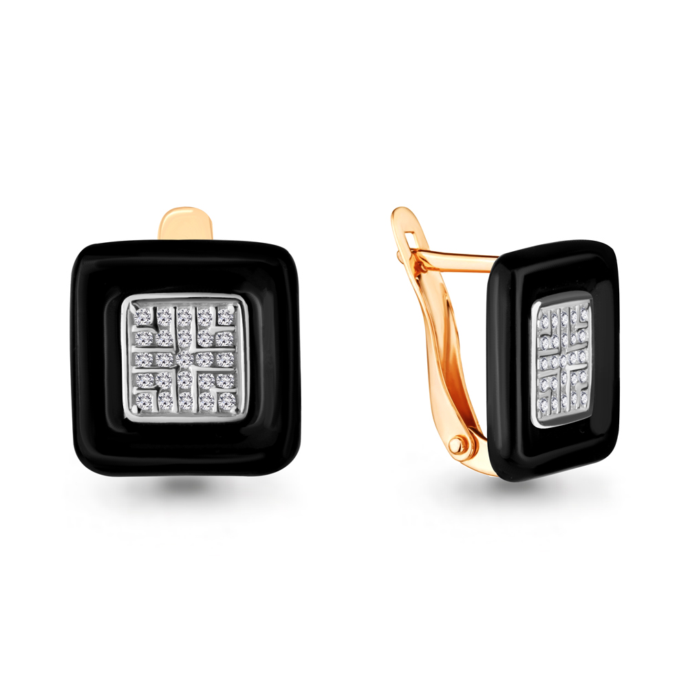 

Серьги из серебра с фианитом Aquamarine 46734А_925_з, 46734А_925_з