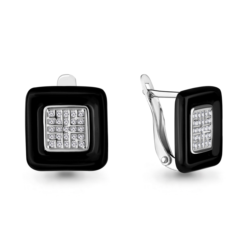 

Серьги из серебра с фианитом Aquamarine 46734А_925_р, 46734А_925_р