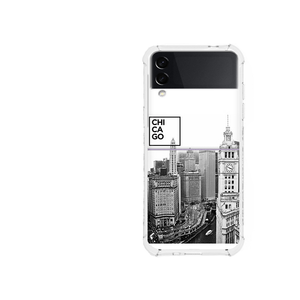 

Чехол MyPads Tocco для Samsung Galaxy Z Flip 3 черно белый чикаго (PT226934.584.689), Прозрачный, Tocco