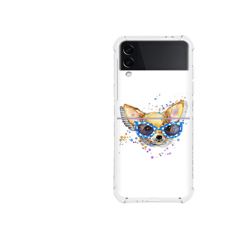 

Чехол MyPads Tocco для Samsung Galaxy Z Flip 3 чихуа-хуа в очках (PT226934.584.691), Прозрачный, Tocco