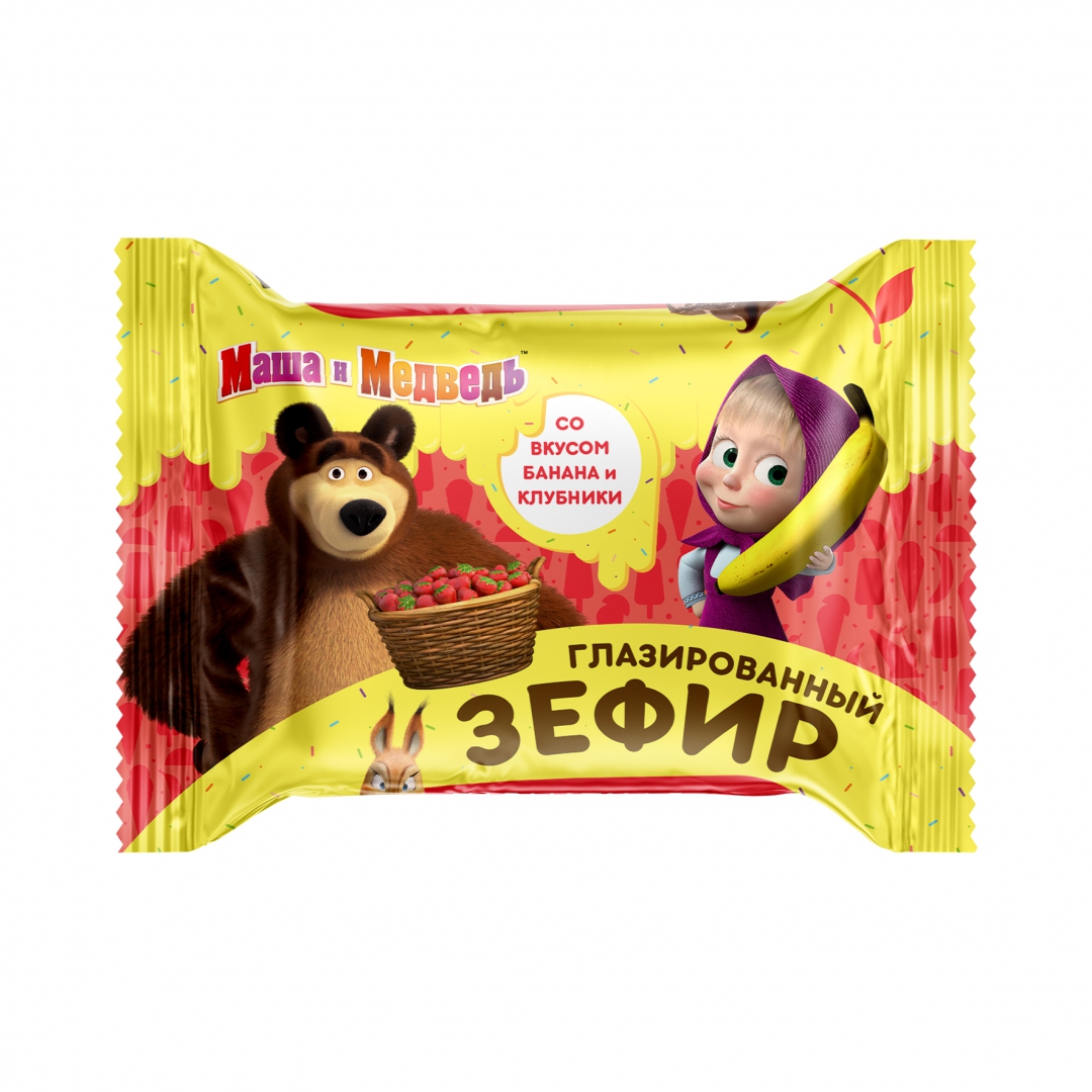 фото Зефир маша и медведь банан-клубника глазированный