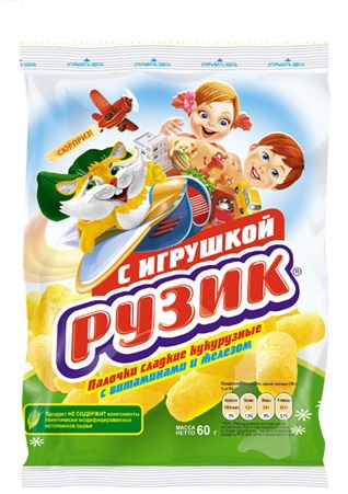 Кукурузные палочки Рузик с игрушкой 60 г