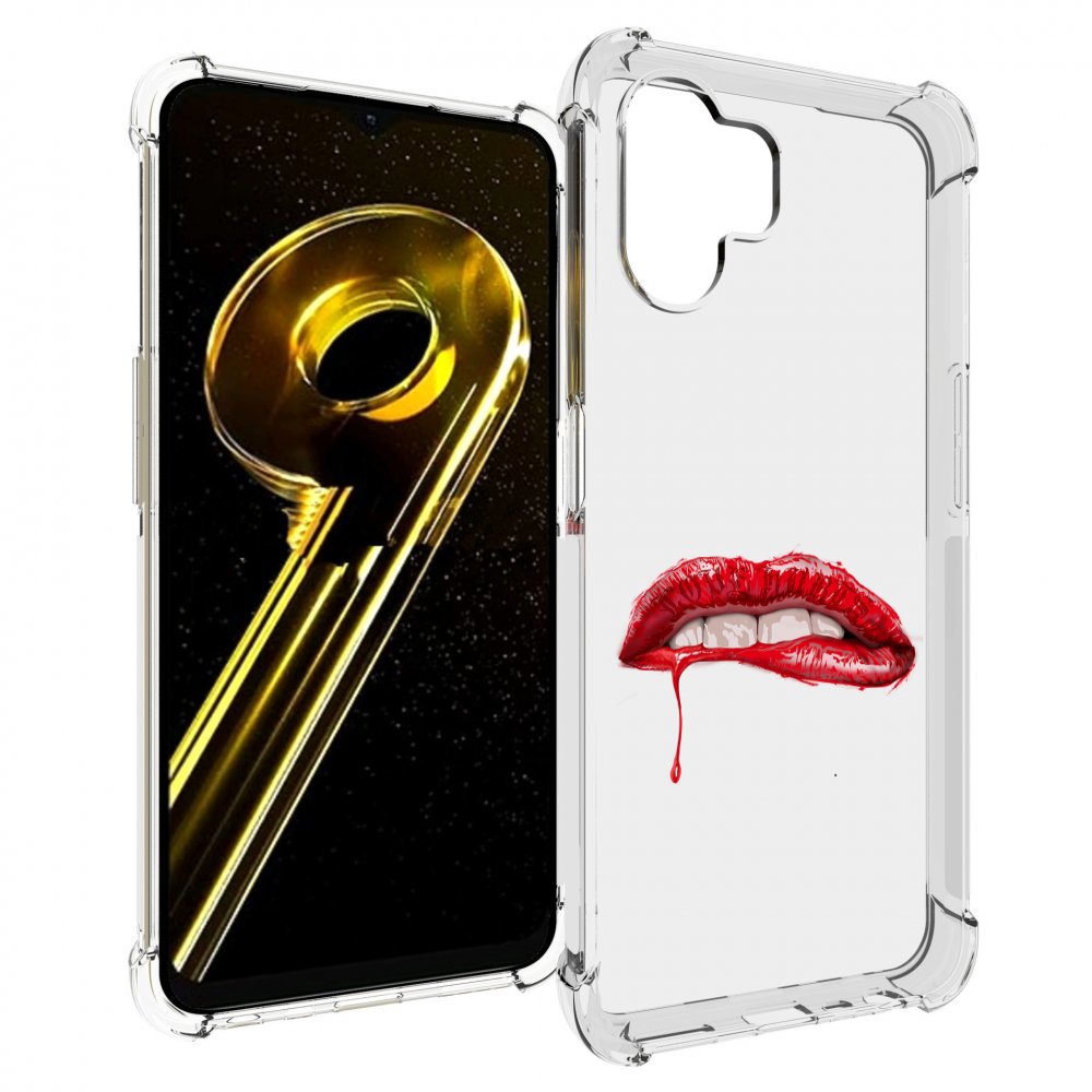 

Чехол бампер MyPads яркие красные губы для Realme 10 5G противоу..., Прозрачный, Tocco