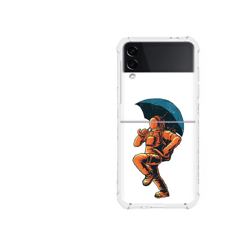 

Чехол MyPads Tocco для Samsung Galaxy Z Flip 3 шагающий космонавт с зонтом, Прозрачный, Tocco