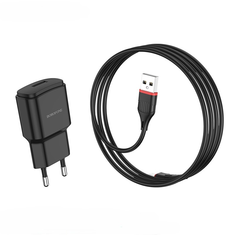 

Сетевое зарядное устройство Borofonе BA48A Orion USB - Micro USB 2.1A 1м Black, BA48Am