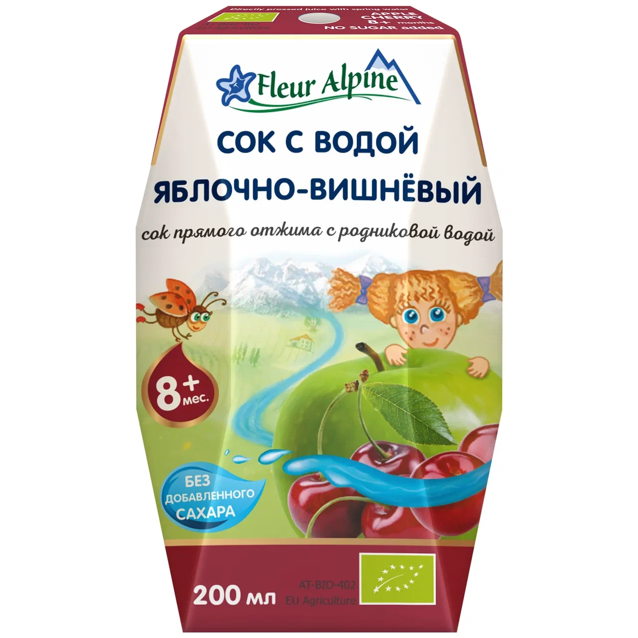 Сок Fleur Alpine Organic яблочно-вишневый c 8 месяцев 200 мл 135₽