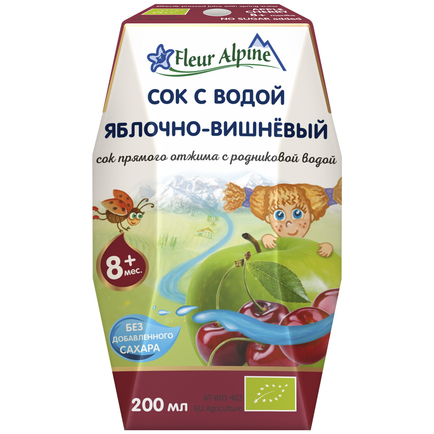 Сок Fleur Alpine Organic яблочно-вишневый c 8 месяцев 200 мл