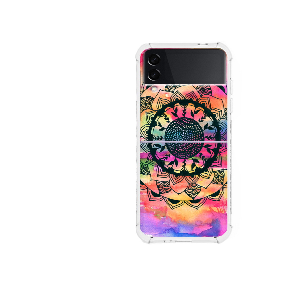 

Чехол MyPads Tocco для Samsung Galaxy Z Flip 3 яркая абстракция круглый цветок, Прозрачный, Tocco