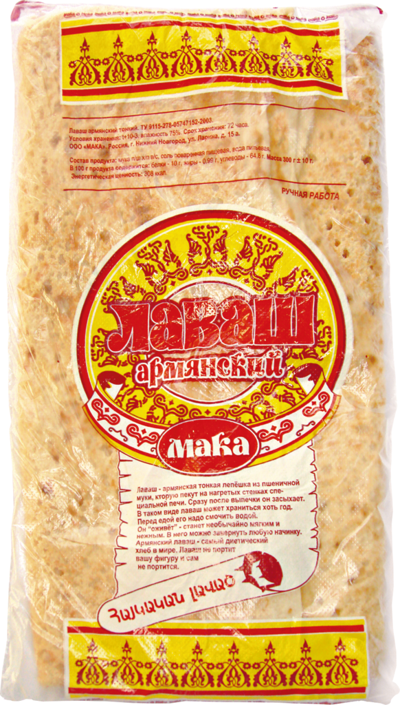 

Лаваш Мака Армянский тонкий BIO 370 г, Армянский тонкий