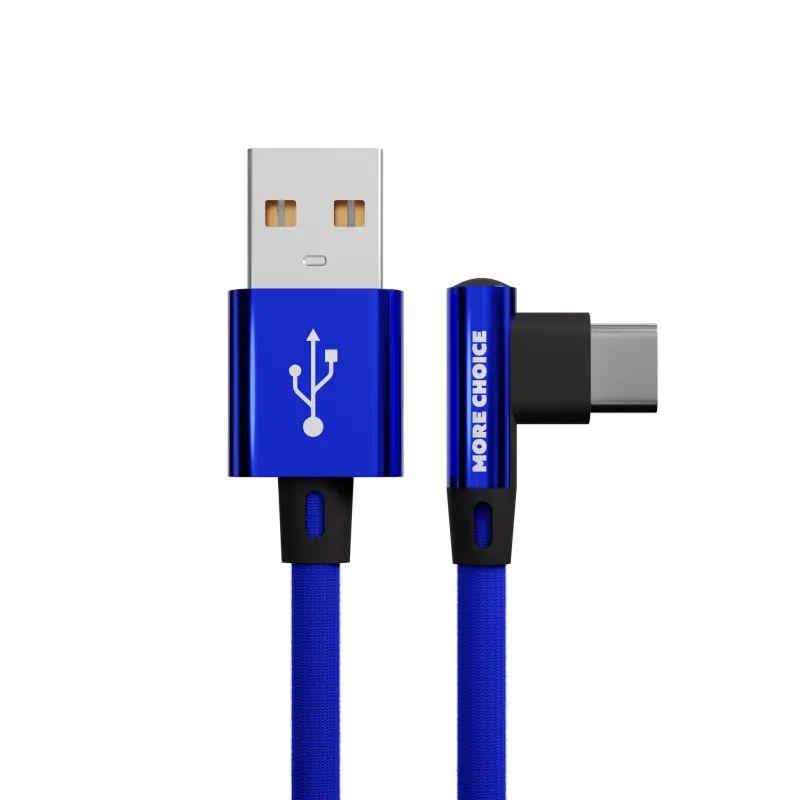 

Дата-кабель USB 2.1A для Type-C More choice K27a нейлон 1м Blue, K27a