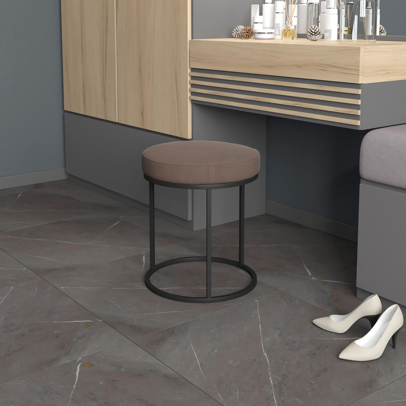 Пуфик Castle Леон 1, 40х40х44см, черный/шоколадный, 1шт