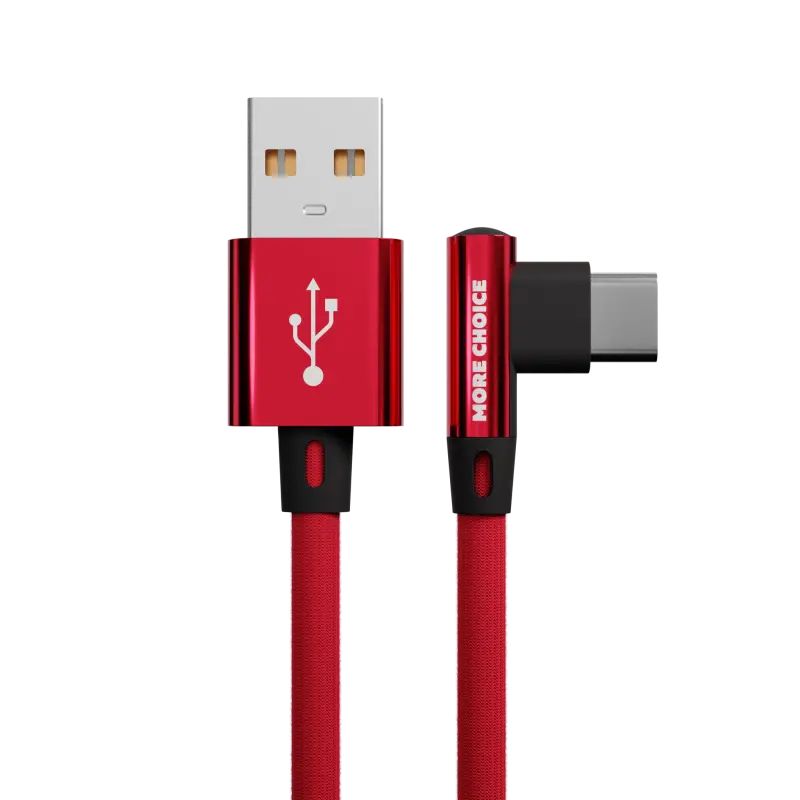 

Дата-кабель USB 2.1A для Type-C More choice K27a нейлон 1м Red, K27a