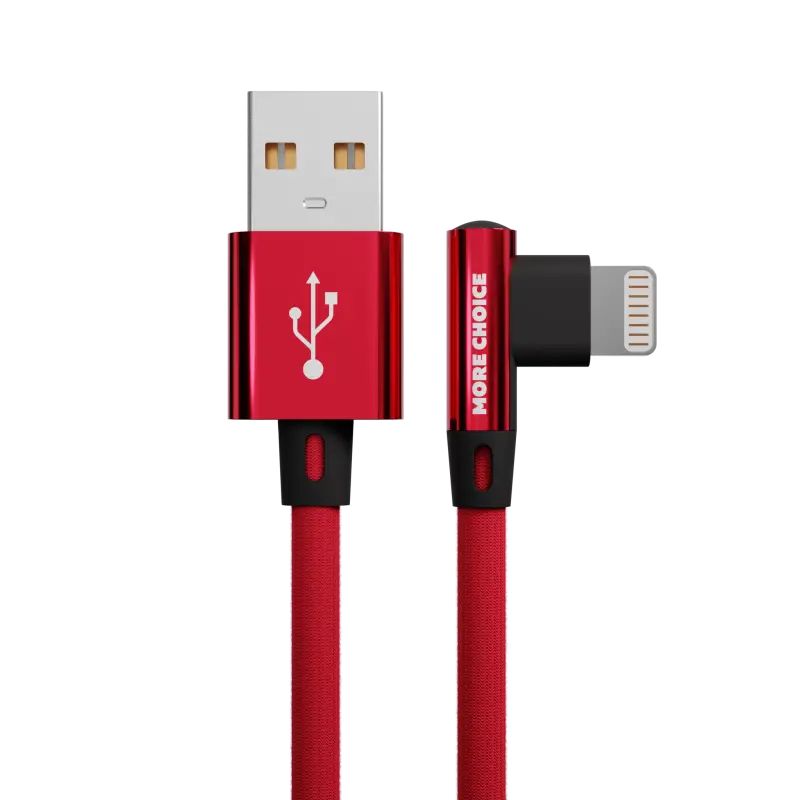 

Дата-кабель More choice K27i USB 2.1A для Lightning 8-pin нейлон 1м Red, K27i