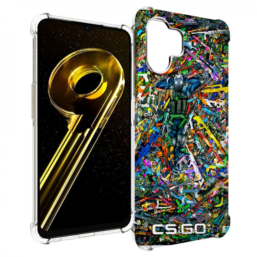 

Чехол бампер MyPads CS GO guns skins мужской для Realme 10 5G пр..., Прозрачный, Tocco