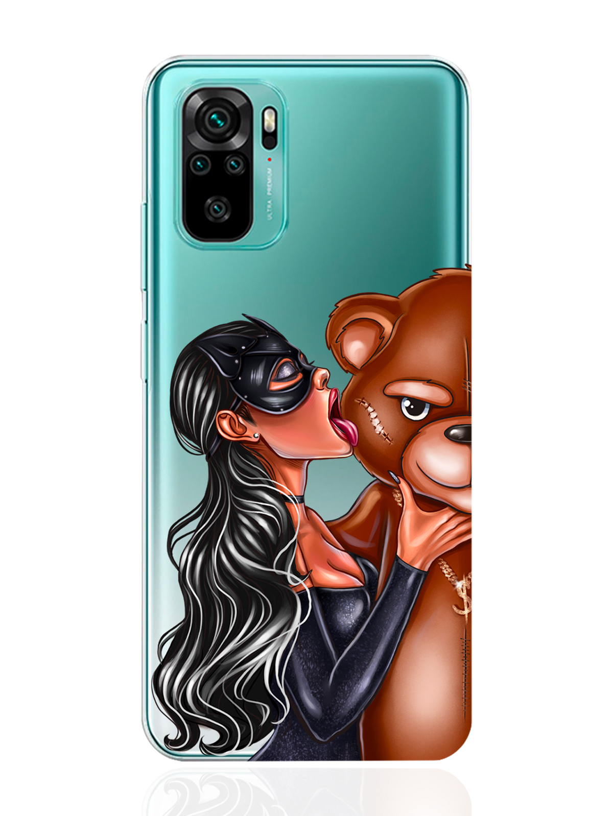 

Чехол MustHaveCase для Xiaomi Redmi Note 10S Кошечка брюнетка и мишка прозрачный, Прозрачный;черный;коричневый, Redmi Note 10S Кошечка брюнетка и мишка