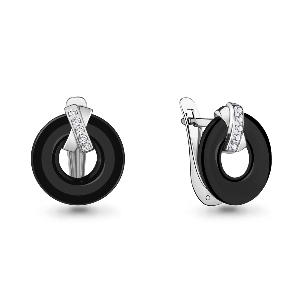 

Серьги из серебра с фианитом Aquamarine 46737А_925_р, 46737А_925_р