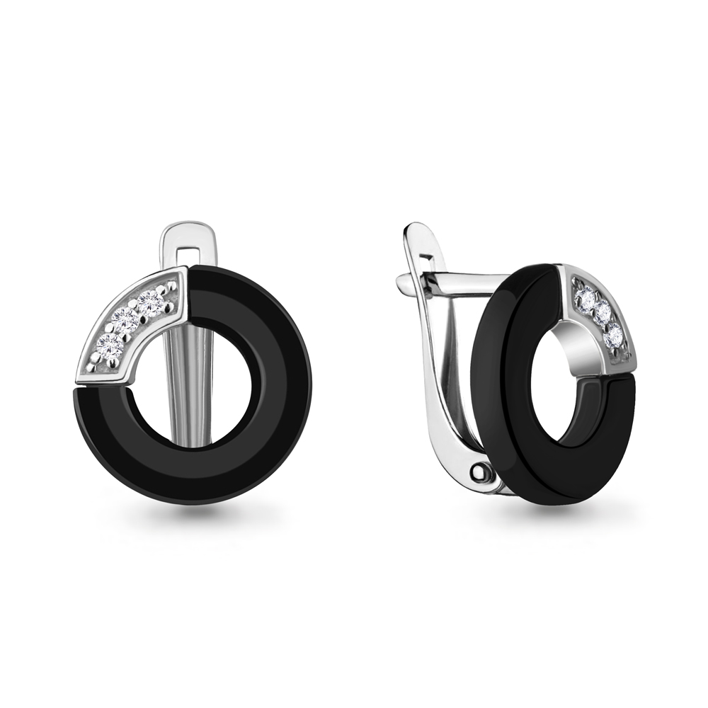

Серьги из серебра с фианитом Aquamarine 46738А_925_р, 46738А_925_р