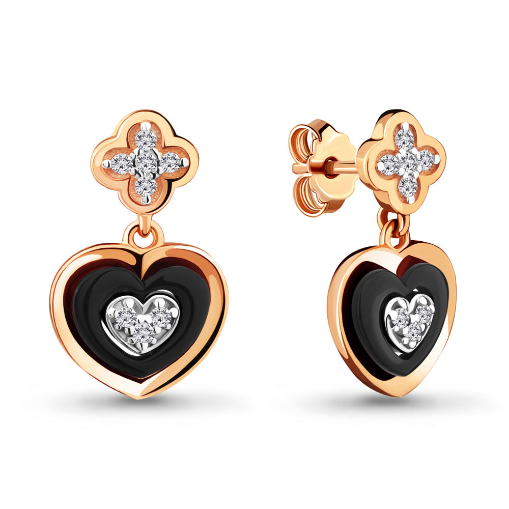 

Серьги из серебра с фианитом Aquamarine 46743А_925_з, 46743А_925_з