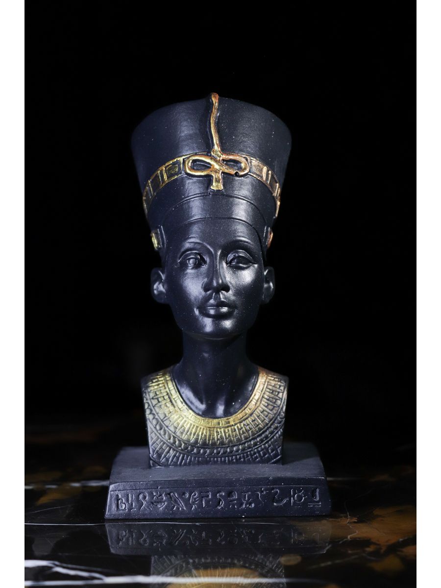 Нефертити Царица Египта статуэтка SntArt 16 см Гипс черная