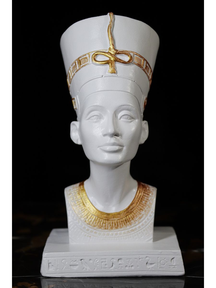 Статуэтка SntArt 16 см Гипс белое золото Нефертити Царица Египта