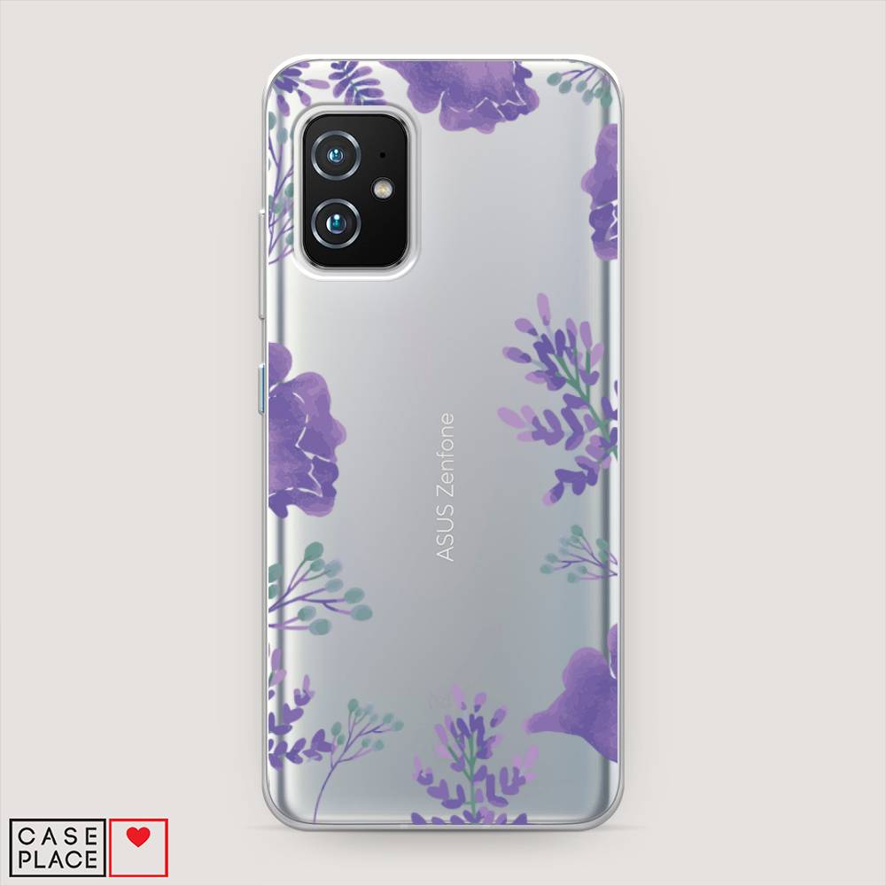 фото Чехол awog "сиреневая цветочная рамка" для asus zenfone 8 mini