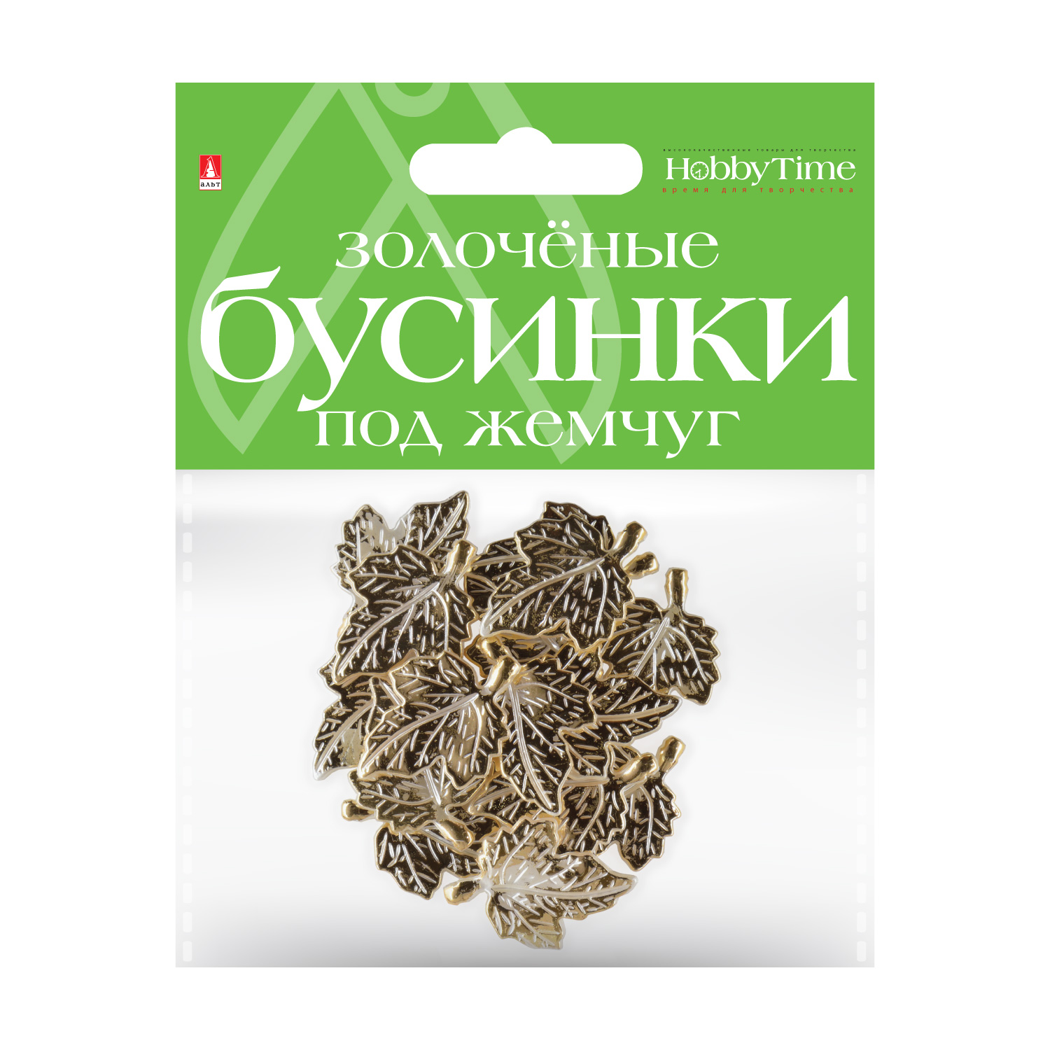 

Бусины фигурные "ЗОЛОЧЕНЫЕ" под жемчуг "ЛИСТОЧКИ", 35 ММ, Разноцветный