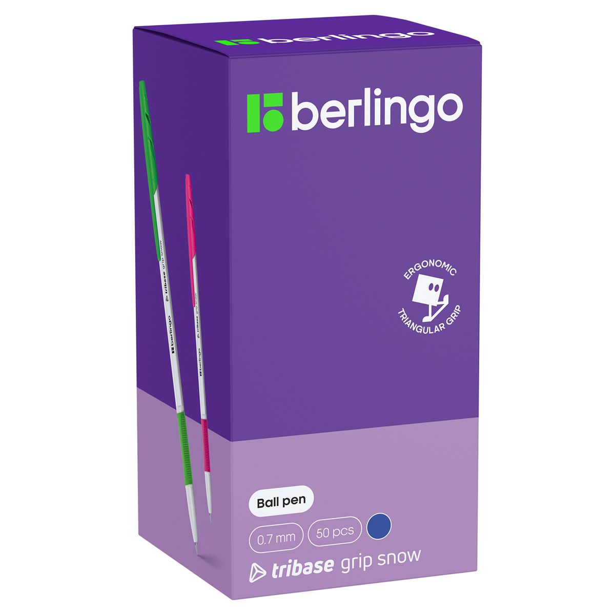 

Набор из 50 шт. Ручка шариковая Berlingo Tribase grip snow синяя, 0,7 мм