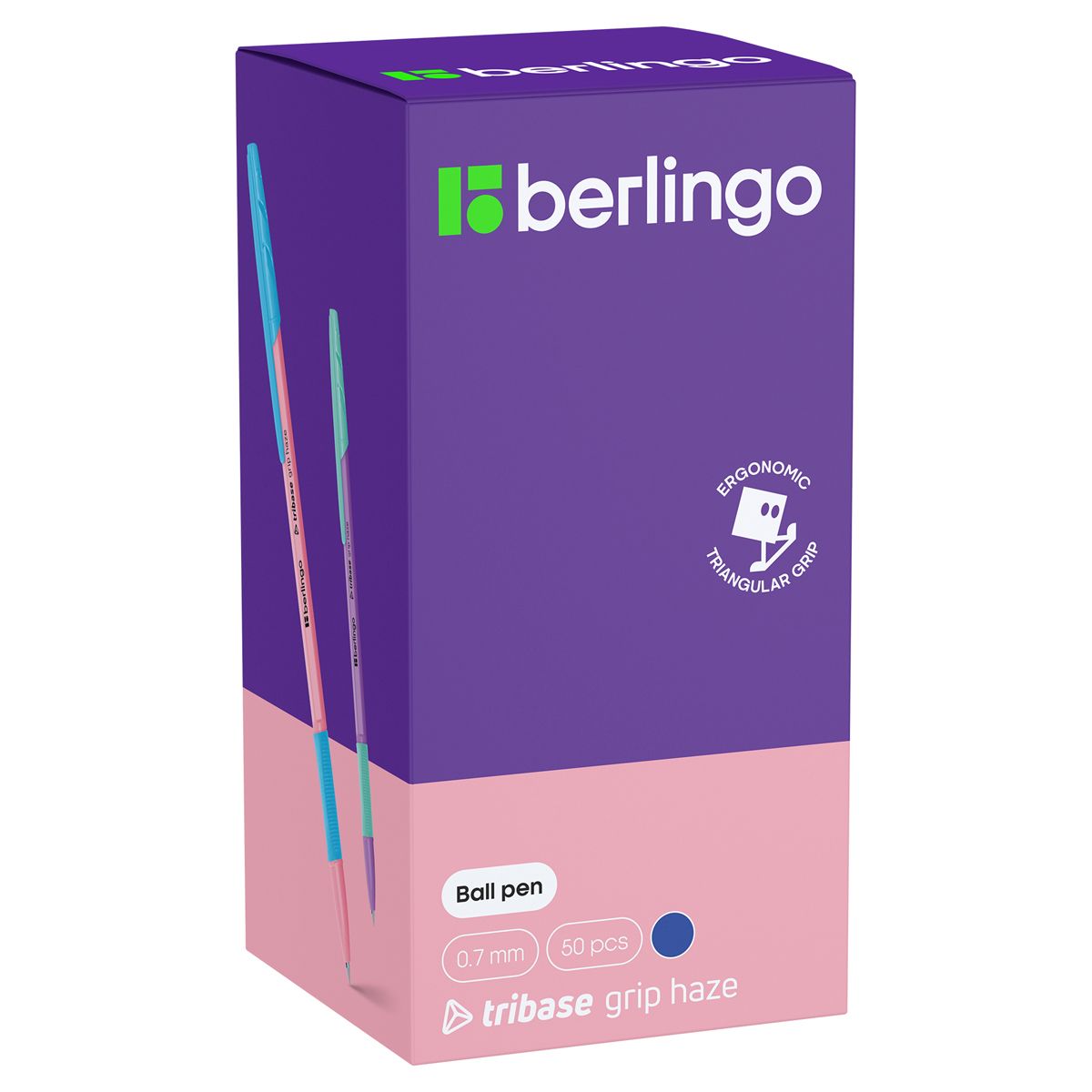 

Набор из 10 шт. Ручка шариковая Berlingo Tribase grip haze синяя, 0,7 мм
