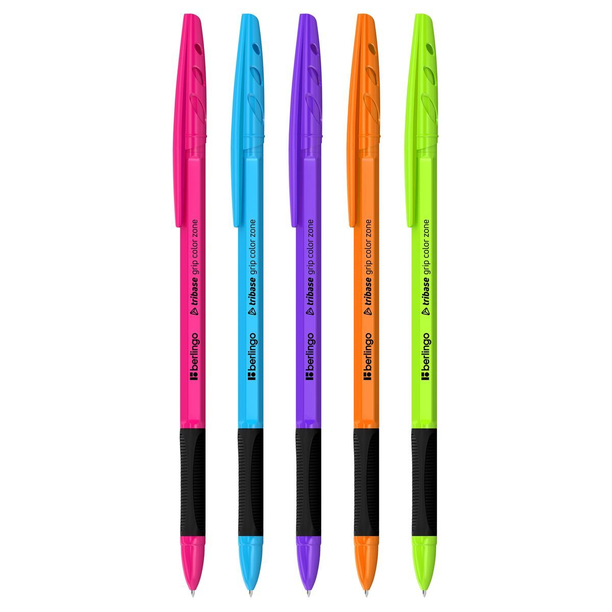 

НАбор из 5 шт. Ручка шариковая Berlingo Tribase grip color zone синяя, 0,7 мм
