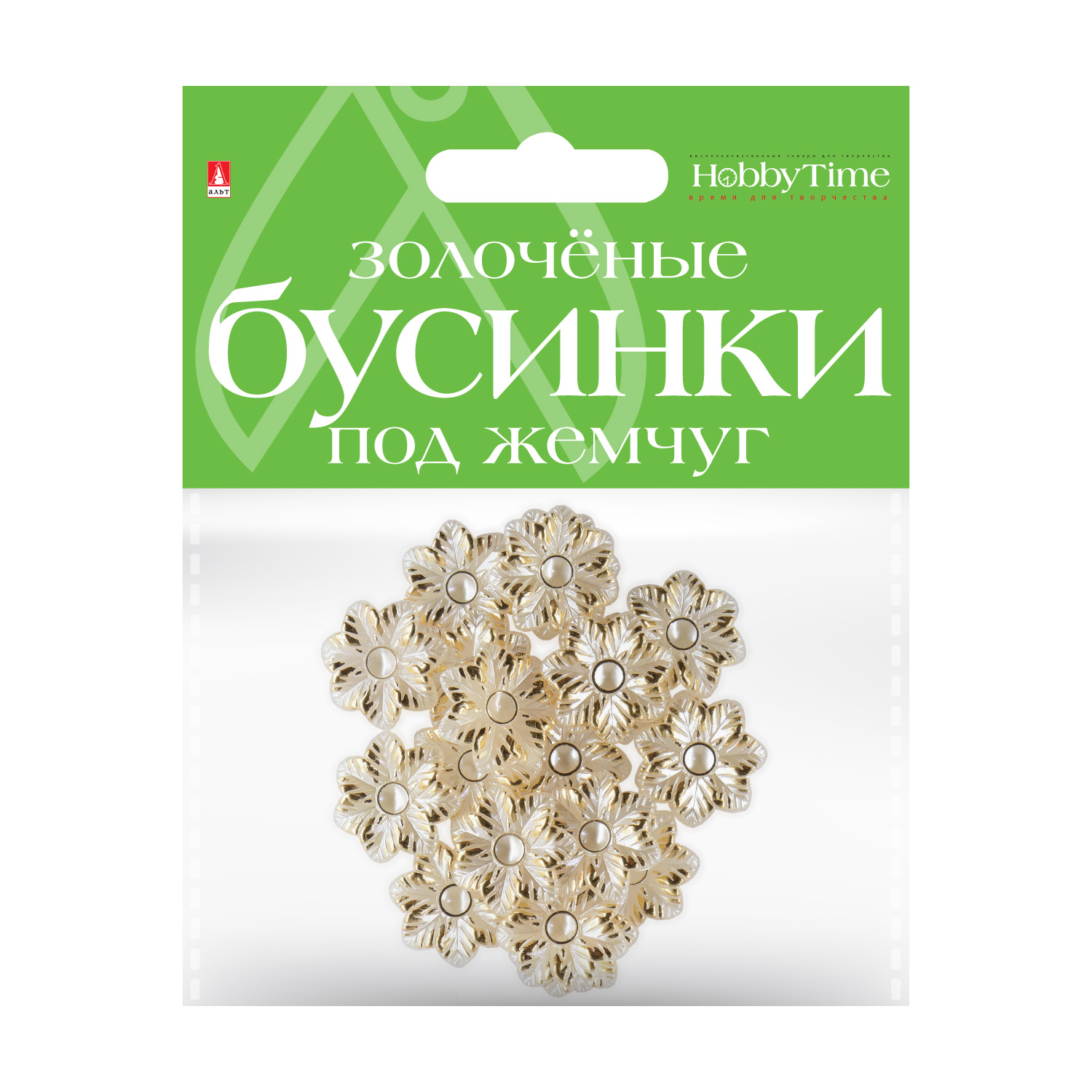 

Бусины фигурные "ЗОЛОЧЕНЫЕ" под жемчуг "ЦВЕТОЧКИ", 22,5 ММ, Разноцветный