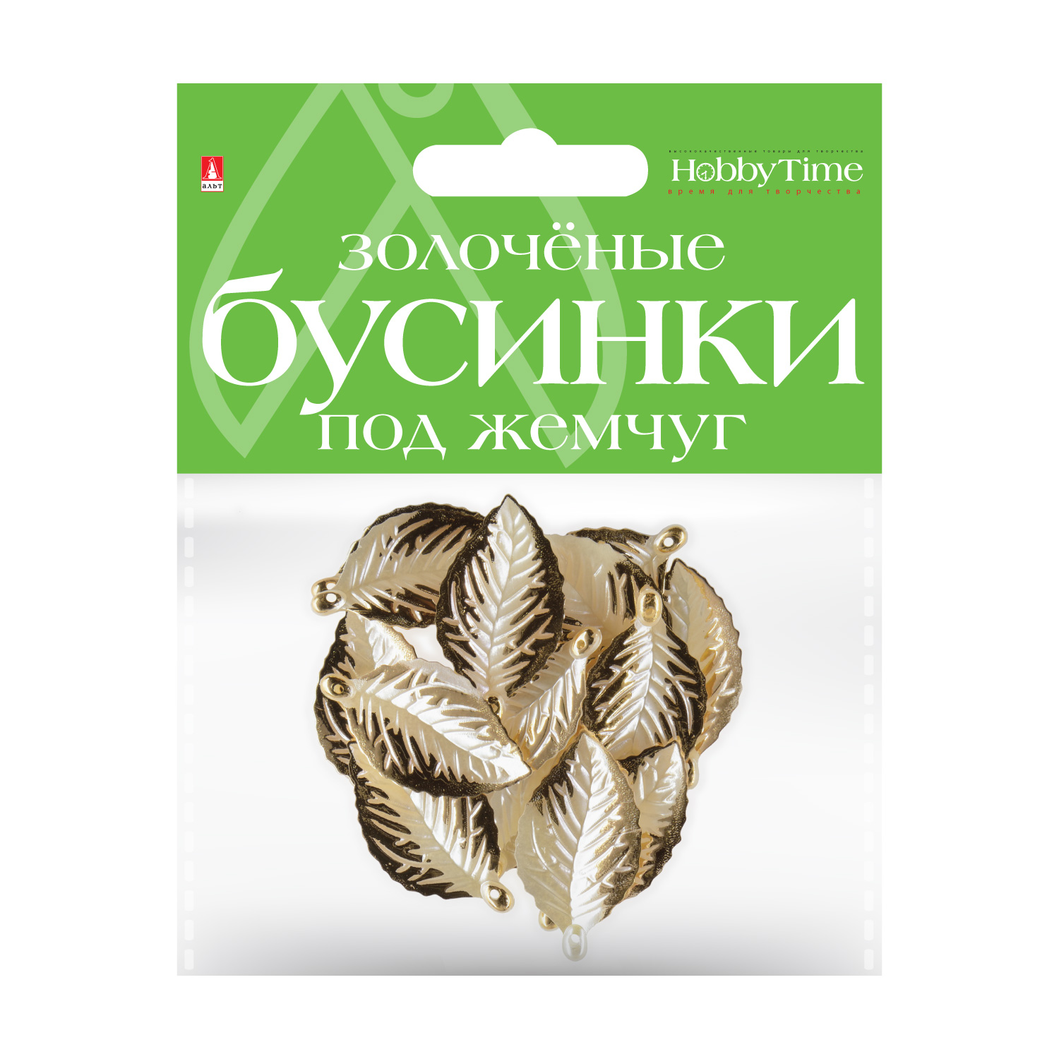 

Бусины фигурные "ЗОЛОЧЕНЫЕ" под жемчуг "ЛИСТОЧКИ", 41 ММ, Разноцветный