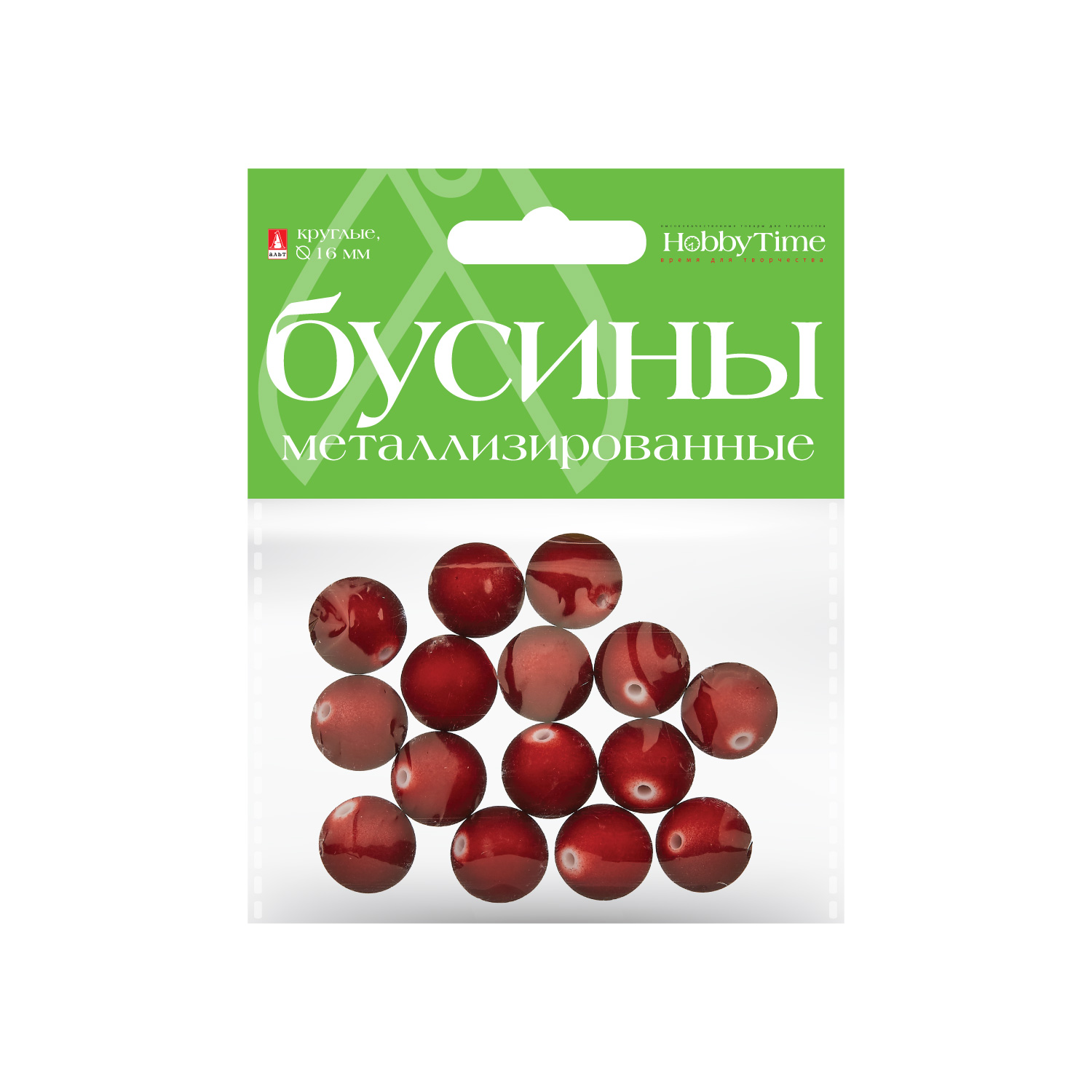 

Бусины круглые Hobby Time МЕТАЛЛИЗИРОВАННЫЕ, O 16 ММ, 6 ЦВ, Разноцветный