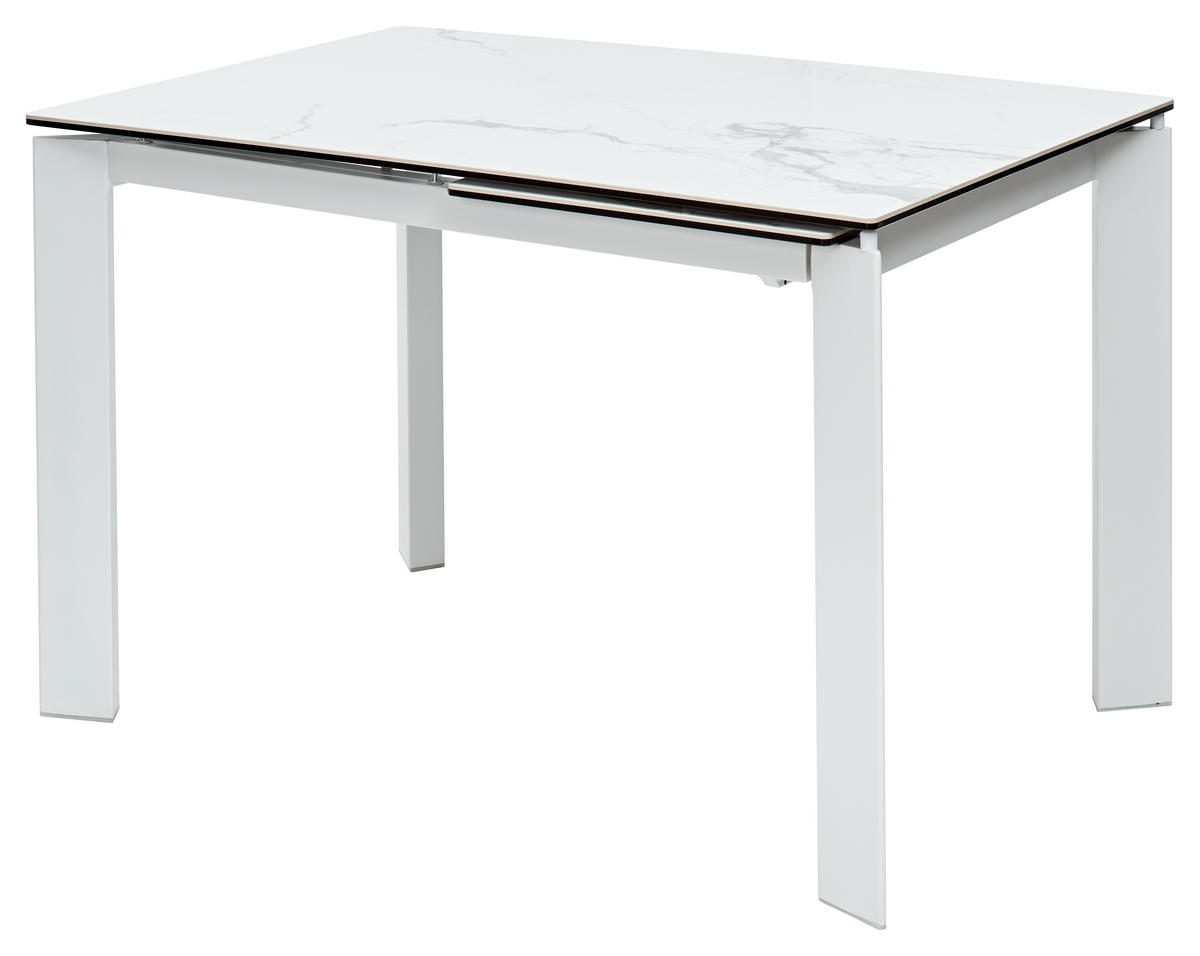 

Стол M-City CORNER 120 HIGH GLOSS STATUARIO керамика/белый каркас