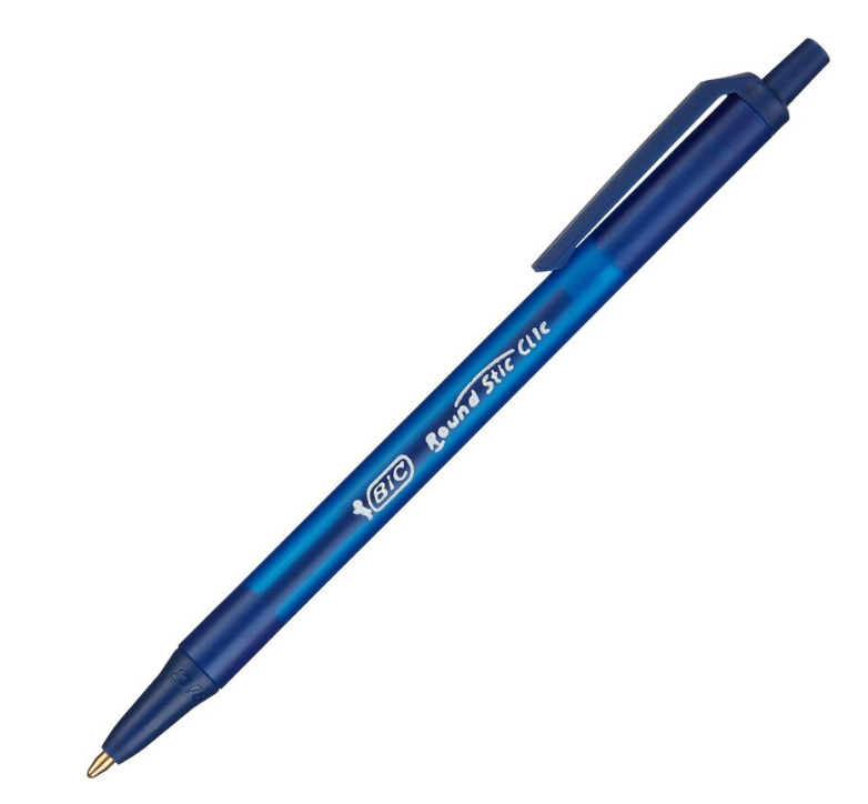 Ручка шариковая Bic Round Stic Clic автоматическая, синяя, 20 шт