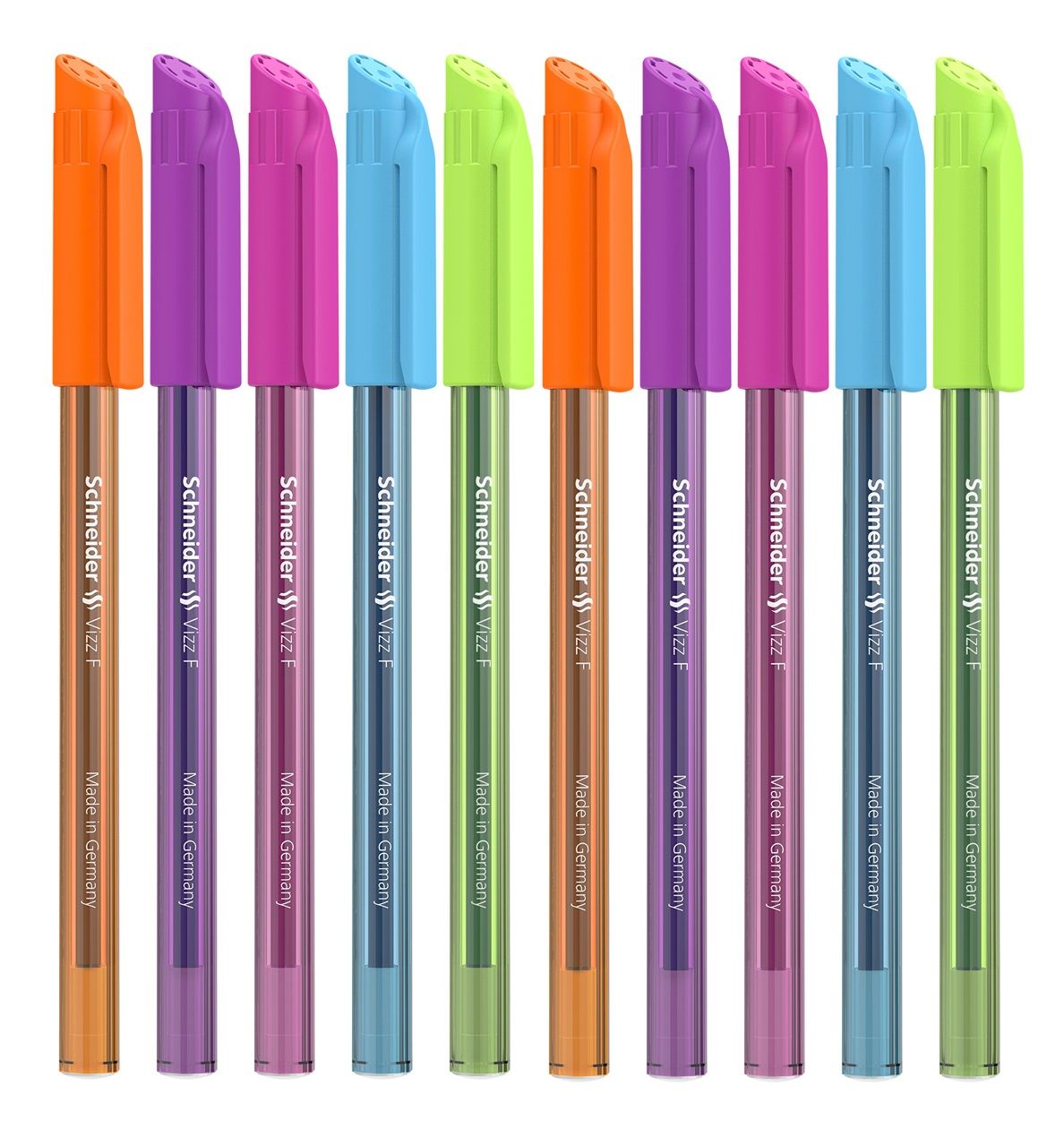 

Набор из 10 шт. Ручка шариковая Schneider Vizz F Neon синяя, 0,8 мм