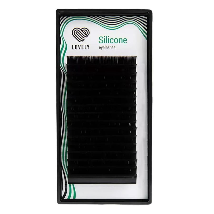 

Ресницы Silicone - 16 линий D 0.07 7мм черная палетка, Черный