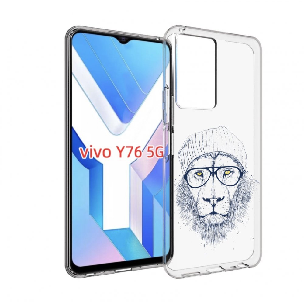 

Чехол MyPads хиппи лев для Vivo Y76 5G, Прозрачный, Tocco