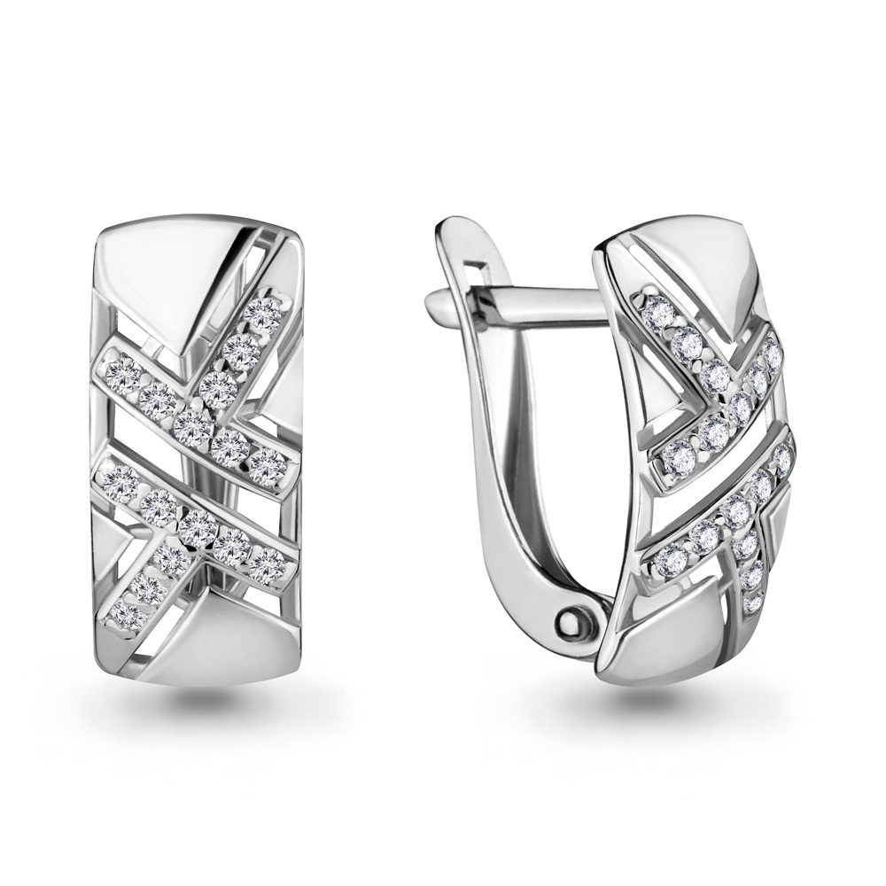 

Серьги из серебра с фианитом Aquamarine 46773А_925_р, 46773А_925_р