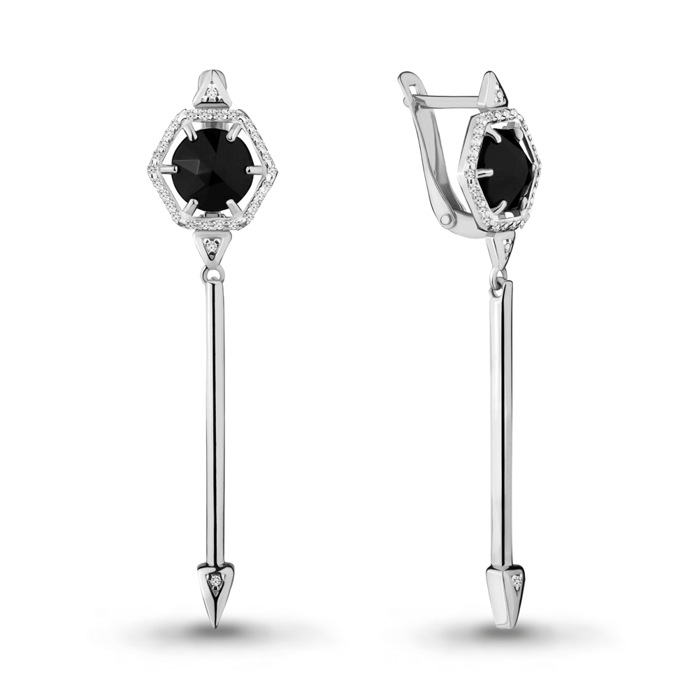 

Серьги из серебра с фианитом Aquamarine 46777АЧ_925_р, 46777АЧ_925_р